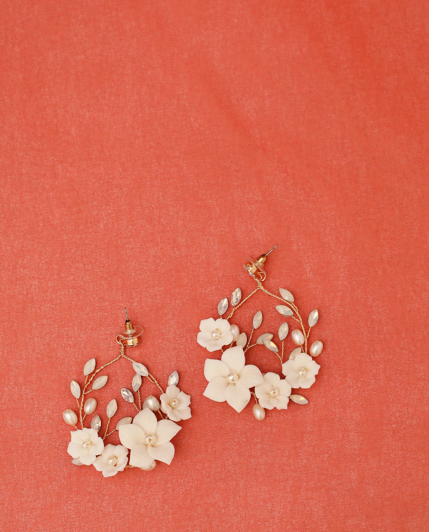 White Flower Earrings