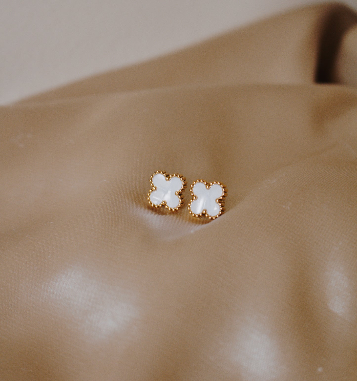 White VC Earrings